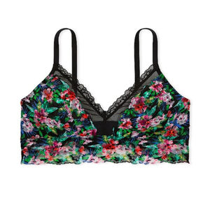 VICTORIA'S SECRET CURVY LACE TROPICAL BRALETTE SIZE XL CURVY